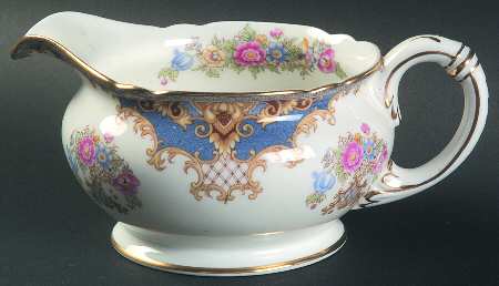 Sheraton Blue (Scalloped) Round Gravy Boat