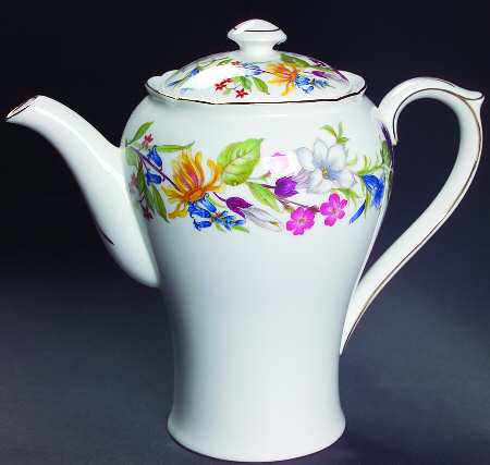 Spring Bouquet (Gainsborough, Scalloped) Coffee Pot & Lid