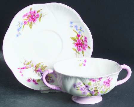 Stocks (Dainty Shape) Footed Cream Soup Bowl & Saucer Set