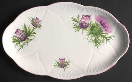 Thistle (Dainty, Pink, Pink Trim) Tray for Individual Creamer & Open Sugar