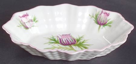 Thistle (Dainty, Pink, Pink Trim) Nut Dish
