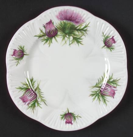 Thistle (Dainty, Pink, Pink Trim) Dessert/Pie Plate