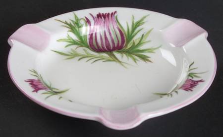 Thistle (Dainty, Pink, Pink Trim) Small Ashtray