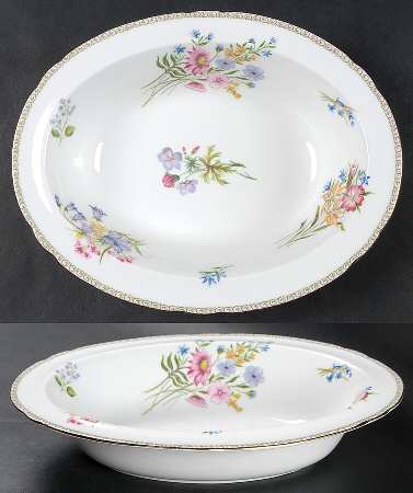 Wild Flowers (Gainsborough) 9" Oval Vegetable Bowl