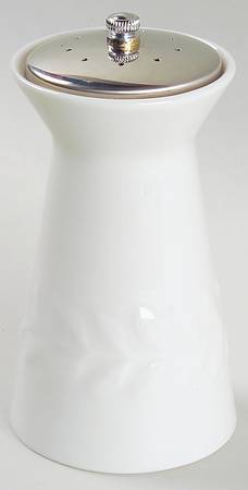 Carlton (All White, Embossed Laurel) Salt Shaker for Mill Set