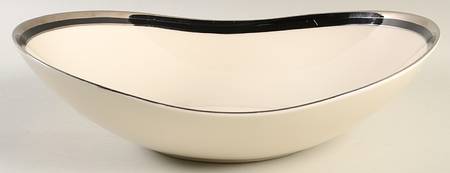 Midnight Halo 11" Oval Vegetable Bowl