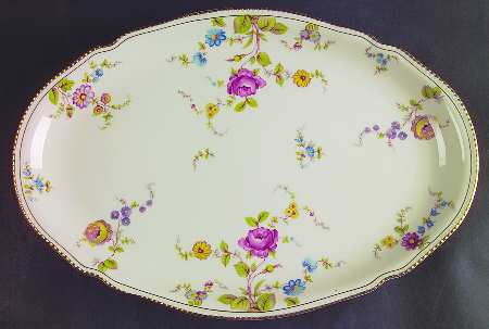 Sunnyvale Gold (Gold Trim) 16" Oval Serving Platter