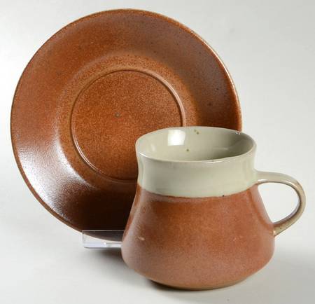 Off White Flat Cup & Saucer Set