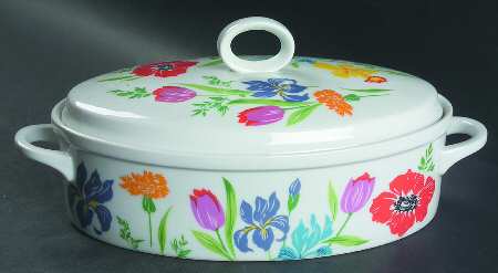 Primavera 1.5 Quart Oval Covered Casserole