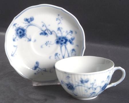 Victoria Blue Flat Cup & Saucer Set