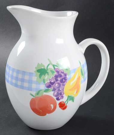 Gingham Fruit 80 Oz Pitcher