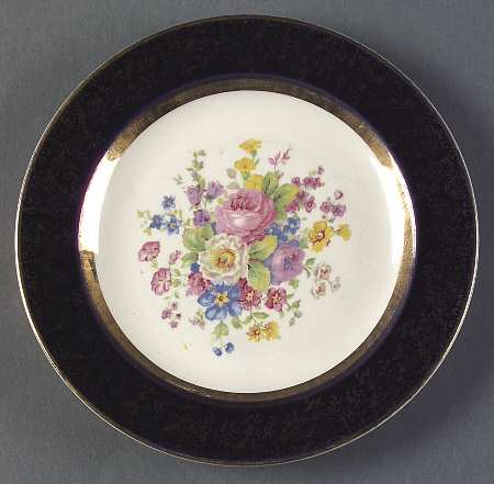 Aristocrat Cobalt Blue (Floral Center) Bread & Butter Plate