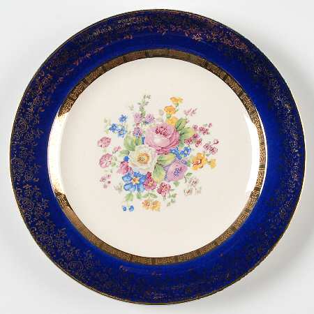 Aristocrat Cobalt Blue (Floral Center) Salad Plate
