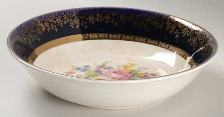 Aristocrat Cobalt Blue (Floral Center) 8" Round Vegetable Bowl
