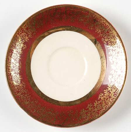 Aristocrat Maroon (No Floral Center) Saucer for Demitasse Cup