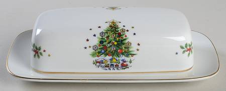 Christmas Eve (No Color Bnd, Gold Trim) 1/4 Lb Covered Butter