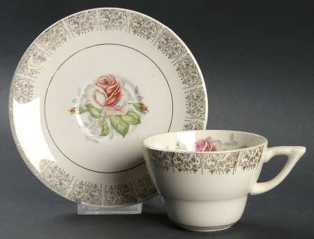 Duchess Rose Flat Cup & Saucer Set by Salem