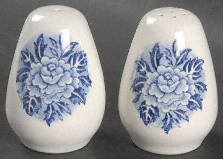 English Village Blue Salt & Pepper Set