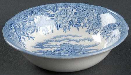 English Village Blue Fruit/Dessert (Sauce) Bowl