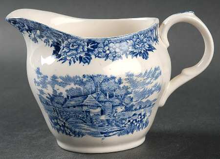 English Village Blue Creamer