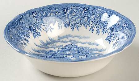 English Village Blue Coupe Cereal Bowl