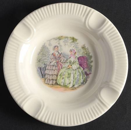 Godey Prints (Ribbed Rim) Small Ashtray