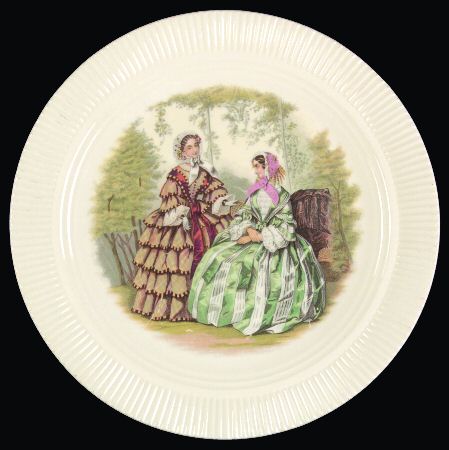 Godey Prints (Ribbed Rim) Salad Plate