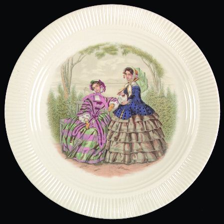 Godey Prints (Ribbed Rim) Salad Plate