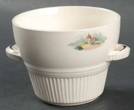 Godey Prints (Ribbed Rim) Open Sugar Bowl