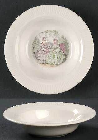 Godey Prints (Ribbed Rim) Rim Fruit/Dessert (Sauce) Bowl