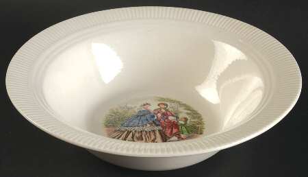 Godey Prints (Ribbed Rim) 9" Round Vegetable Bowl