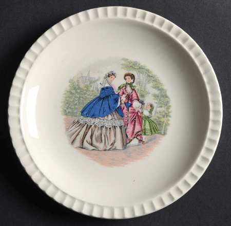 Godey Prints (Fluted, No Color Band) Bread & Butter Plate