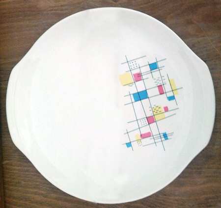 Mardi Gras Handled Cake Plate