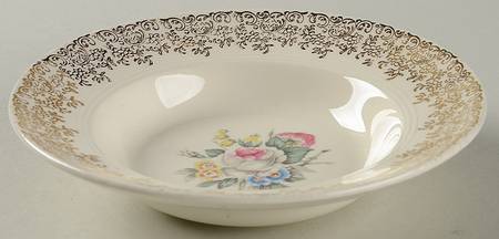 Royal Rose Bouquet Rim Fruit/Dessert (Sauce) Bowl
