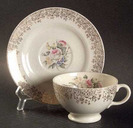 Royal Rose Bouquet Footed Cup & Saucer Set