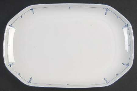 Dimity Blue 14" Oval Serving Platter