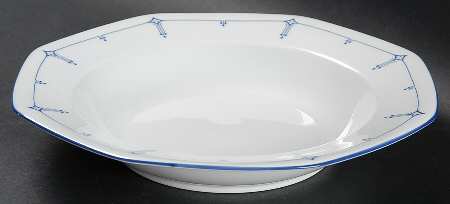 Dimity Blue Rim Soup Bowl