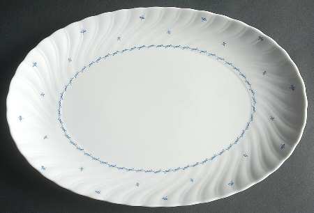Elisa Blue (No Trim) 12" Oval Serving Platter
