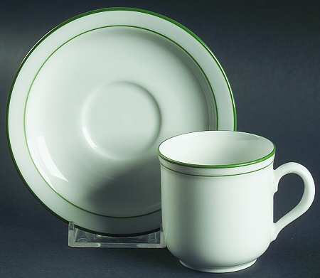 Rainbow Green Flat Demitasse Cup & Saucer Set