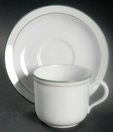 Rainbow Green Flat Cup & Saucer Set