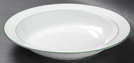 Rainbow Green Rim Soup Bowl