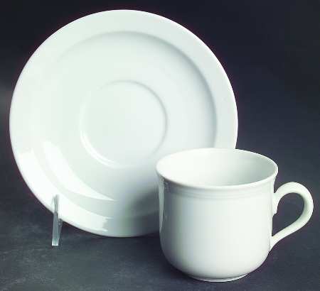 Renate White (Smooth) Flat Cup & Saucer Set