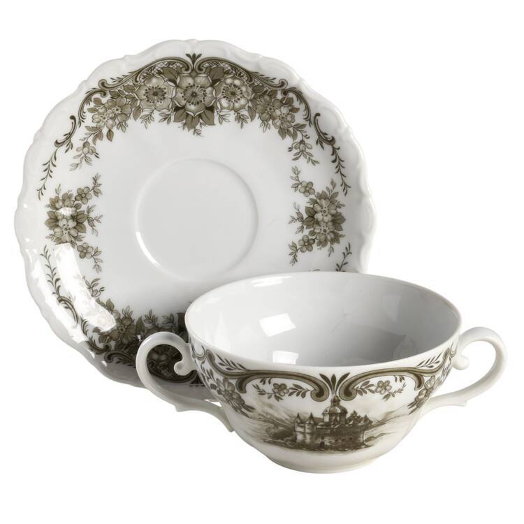 Rhinegau (Scalloped) Flat Cream Soup Bowl & Saucer Set
