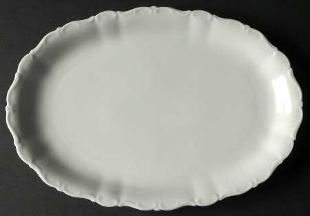 Theresia White 12" Oval Serving Platter