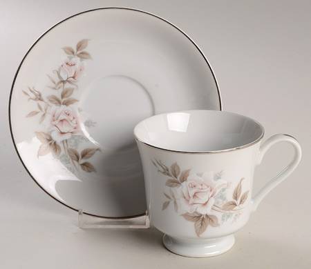 April Rose Footed Cup & Saucer Set
