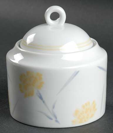 Yellow Carnations Sugar Bowl & Lid
