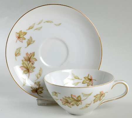 Autumn Fantasy Flat Cup & Saucer Set