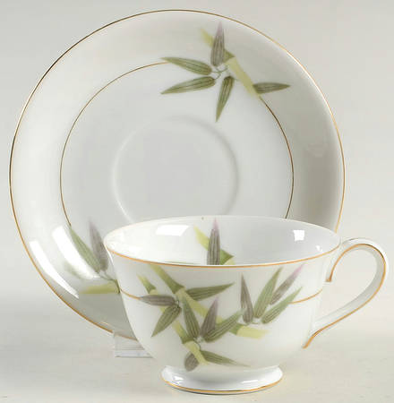 Bamboo Footed Cup & Saucer Set
