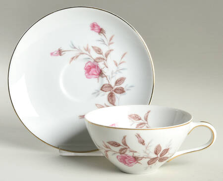 Cashmir Rose Flat Cup & Saucer Set
