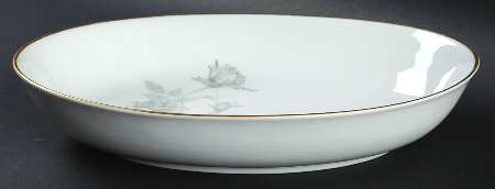 Grey Pearl (Gold Trim) 10" Oval Vegetable Bowl